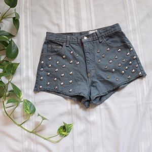 Studded green shorts